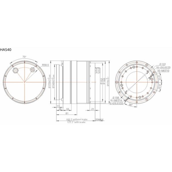 HAS Rotary Robot Joint Actuator Harmonic Drive Servo 220V 48V