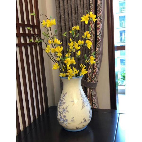 Ceramic Porcelain Decorative Flower Vase Green For Table Decoration
