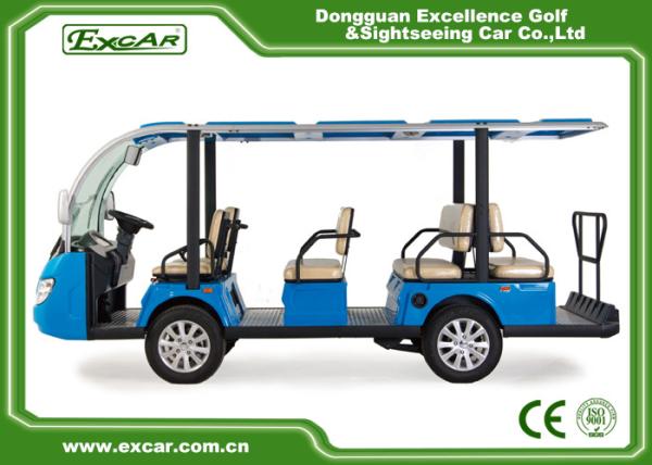 Blue 11 Seater Electric Sightseeing Car With 72V 7.5KW KDS Motor