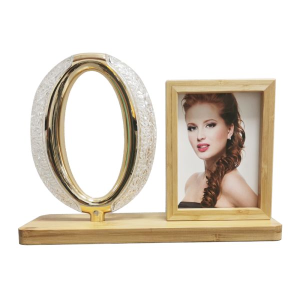 Blank Sublimation Night Lamp Bamboo Photo Frame With USB For DIY Printing