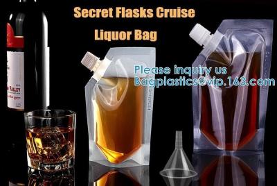 Stand-Up Liquor Bags, Drink Pouches, Concealable Alcohol Flask for Cold & Hot Drinks, Reusable