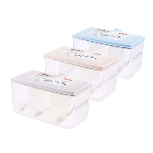 3 Compartment Rectangle Kitchen Seasoning Box With Spoon