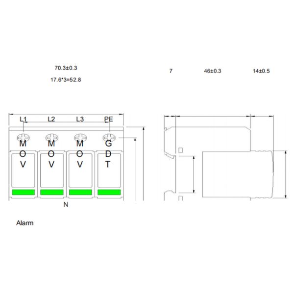 Surge Protection Device (SPD) for Power Distribution 40kA Surge Current Remote Alarm Port