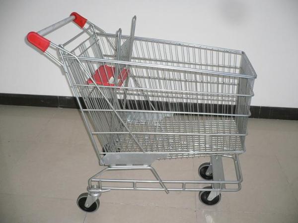 165L Grocery shopping cart With baby seat , shopping trolley on wheels