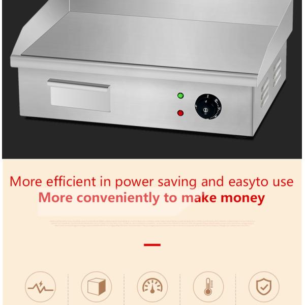 550x425x225mm Commercial Vertical Cast Iron Electric Griddle with Stainless Steel Body