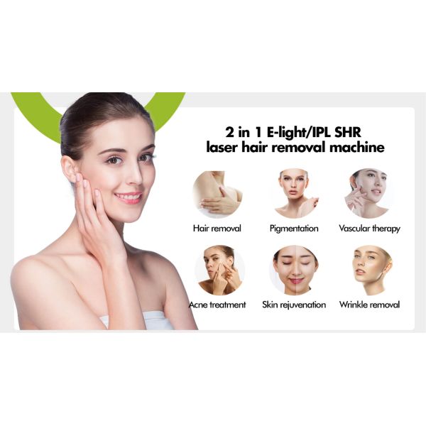Dual Handle IPL DPL OPT Painless Hair Removal Skin Rejuvenation Machine