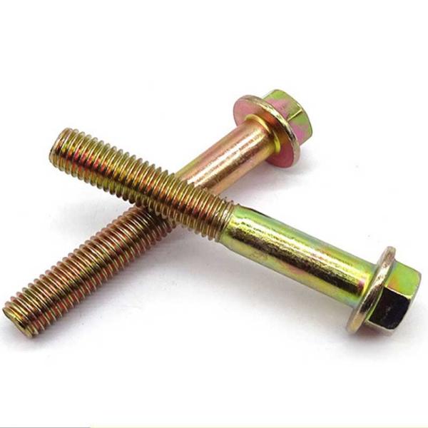 12.9 Grade jaune revêtu de zinc DIN6921 Hex Head Flange Boulure M10 M12 M6 pour le bâtiment