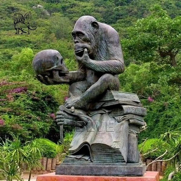 Bronze Gorilla Sculpture Life Size Bronze Apes Sculpture Darwin Outdoor Park School