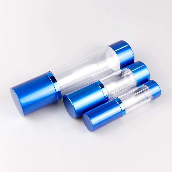 Бутылки брызг 0.5OZ 1OZ 1.7OZ 3.4OZ бутылка безвоздушной голубая круглая косметическая