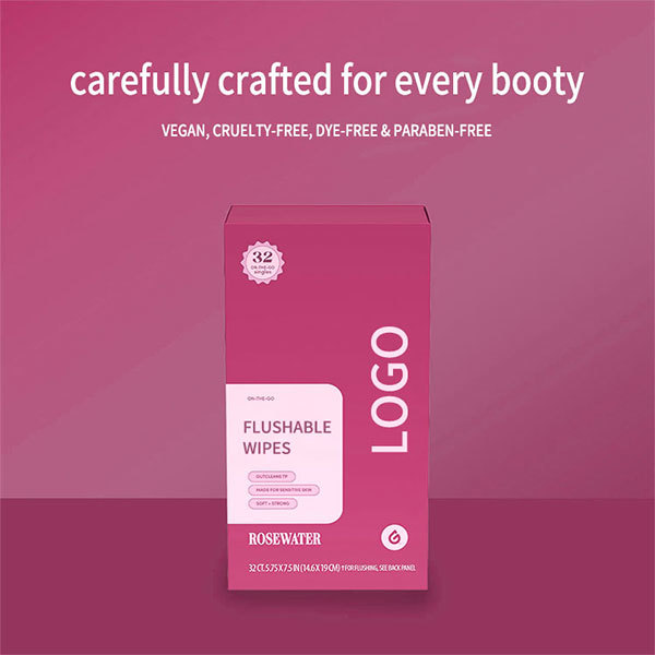 Custom Print Scented 32 Single Pack 15*20cm Individual Wrapped Flushable Feminine Wipe