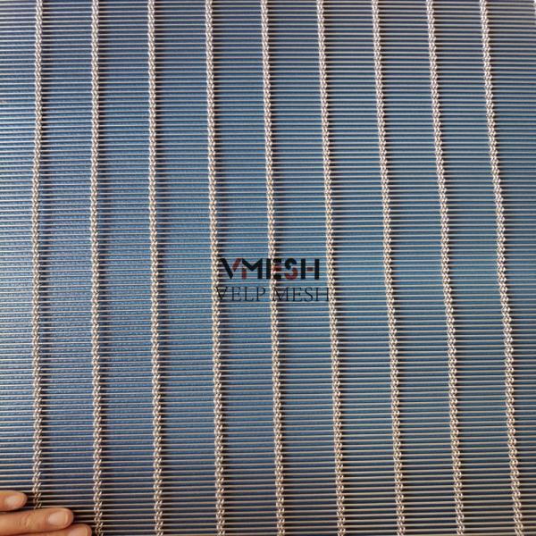 Decorative Stainless Steel Cable Rod Woven Metal Wire Mesh For Facade Curtain