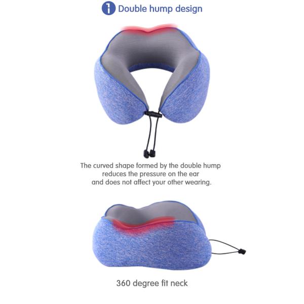 Travel Essential Memory Foam U Shaped Neck Travel Pillow for Car and Airplane Support