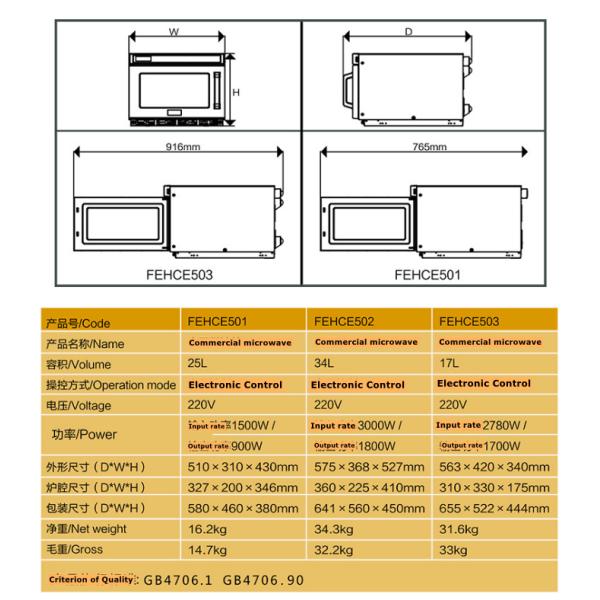Тело нержавеющей стали микроволновой печи супермаркета управлением микрокомпьютера коммерчески