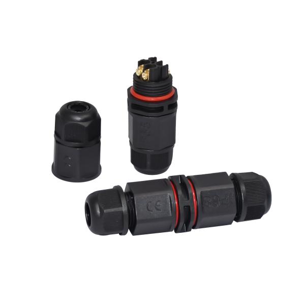 Plastic Straight Screw Type Outdoor IP68 4Pin Waterproof Connector Power Electrical Wire