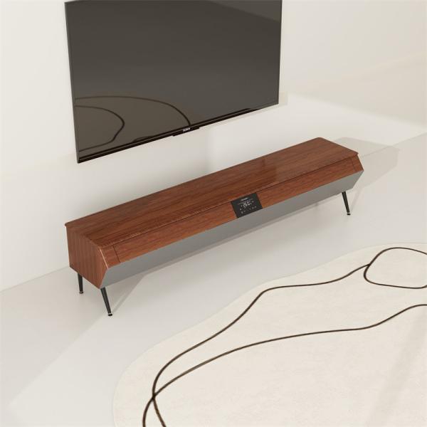 Smart Furniture Wooden TV Stand with LED Atmosphere Light and Solid Wood Side Shell