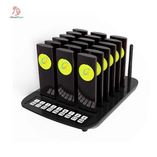 Best price 18 pagers wireless restaurant coaster pager ordering service queue calling system