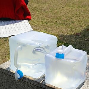 Collapsible Water Container With Spigot 2.6 Gallon, Foldable Camping Water Storage Jug Portable Water Tank Canteen For Outdoor Hiking, Fishing, Emergency