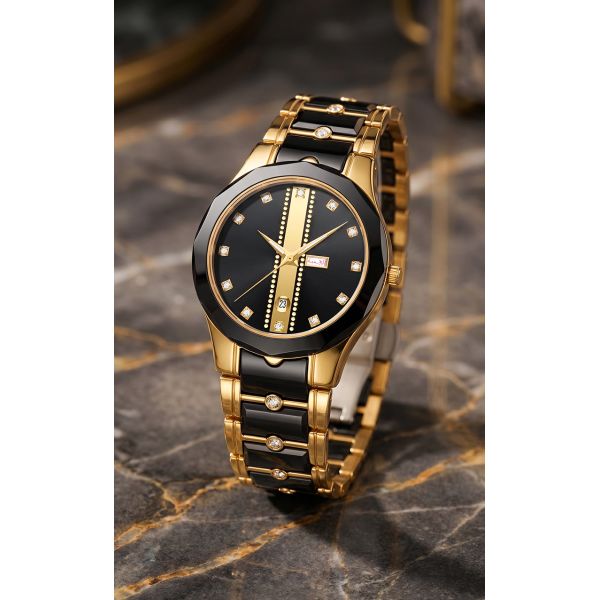 AuraCrest Duo Quartz Watch | Ceramic Couple Wholesale