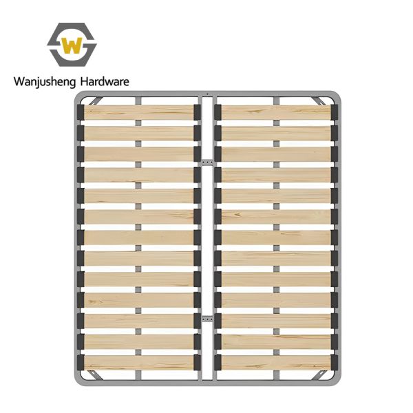 Foldable Iron Metal Slat Frame for Double Queen Bed 1.8m Long Tatami Bed Frame