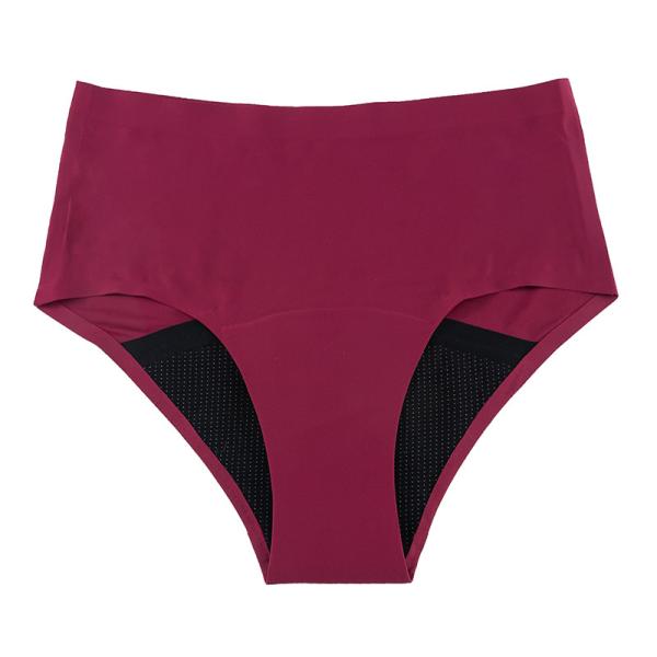 Leakproof High Waist Period Panties For Teens Seamless Menstrual Panties 4 Layers 6 Colors