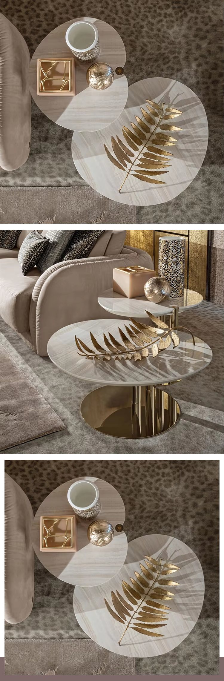 Marble Coffee Table High Quality Elegant Modern Fashion Design High-end Living Room CoffeeTable