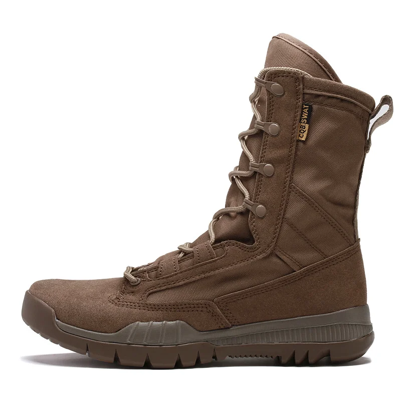 Wholesale Outdoor Desert Shoes Breathable High Top Boots Thick Sole Men's Tactical Boots