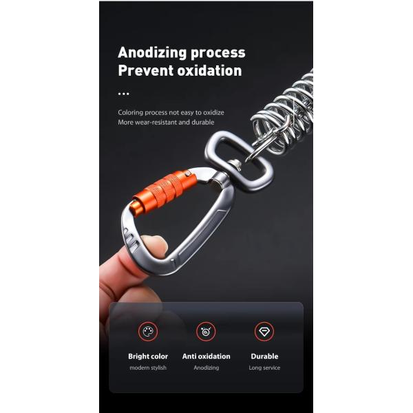 Industrie lourde 4KN Noir Auto verrouillage en aluminium pivotant Carabiner Snap Crochet pour laisse de chien