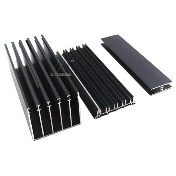 Alloy Sliding Door Profile Aluminium Window Extrusions Black Powder Coating