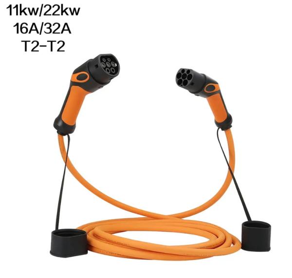 EV Charging Cable European Standard 11kw 22kw 16A 32A Type2 To Type2 Charging Cable