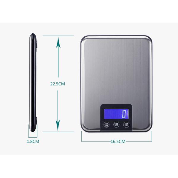 10kg 1g Digital Scale Electronic Kitchen Food Jewelry Balance Stainless Steel Platform Touch Bottom LCD Back light