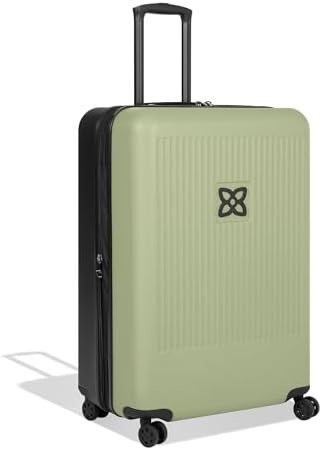Durable suitcase with anti crush exterior mesh compression panel and compression strap designed for hassle free travel
