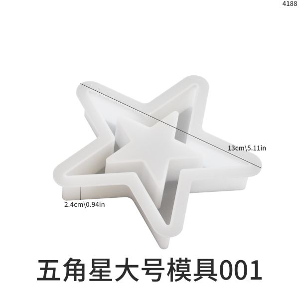 DIY dropper mold hollow out large, medium, small five pointed star Christmas tree decoration pendant table silicone mold