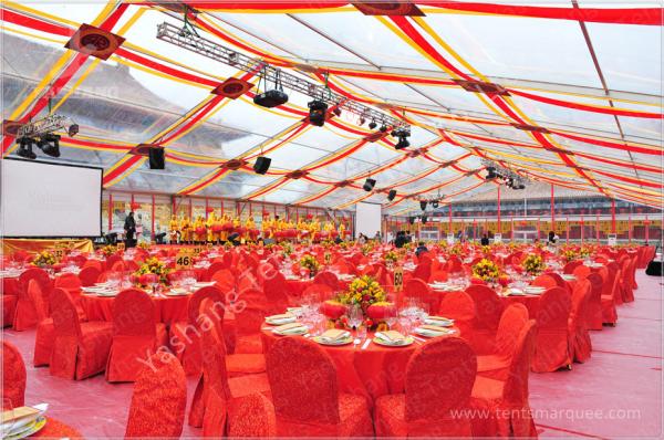 800 Seater Fabric Gala Dinner Outdoor Party Tents Clear Roof Marquee 25X50 M