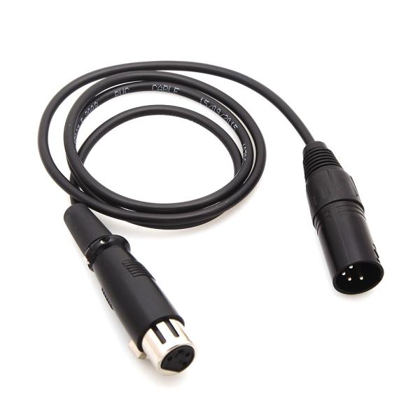 Soft 4 Pin XLR Power Cable Male To Female 1M Length For Camera ROHS Certified