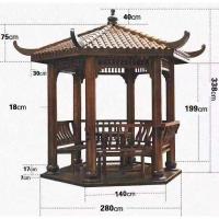 Jardin extérieur de pagoda de solide du belvédère en bois 3.4m de chinois traditionnel de tonnelles