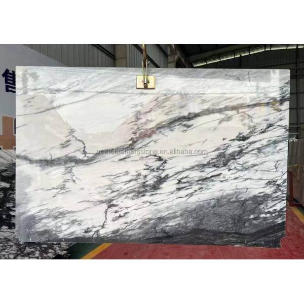 Snow Mountain White Marble Big Slab for Modern Design Dining Table Top Natural Stone
