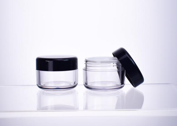 Fancy Thick Wall transparent Recyclable Plastic PET Cosmetic Jar 1OZ For Skincare Face Cream With Classic Cylinder Shape