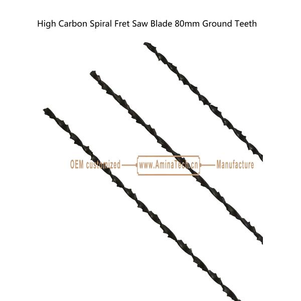 High Carbon Spiral Fret Saw Blade 80mm Ground Teeth,Power Cut for Carton Moulder, Carving Hole on Wood or PVA