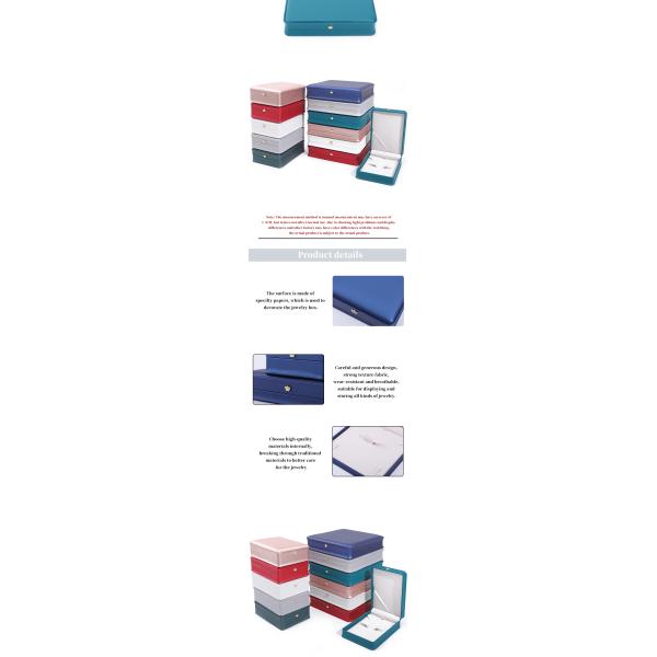 Rectangle fabriqué à la main Hanhong Custom Logo Box Couronne Design Luxueuse Boîte en cuir PU Collier Bague bijoux Boîte