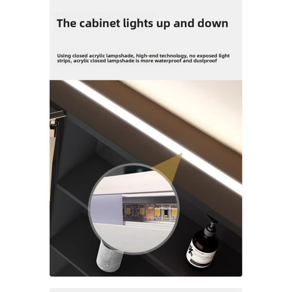 High Quality Smart LED Bathroom Vanity Storage Mirror Modern Design Defogging Feature Wall-Mounted for Hotels Apartments Villas