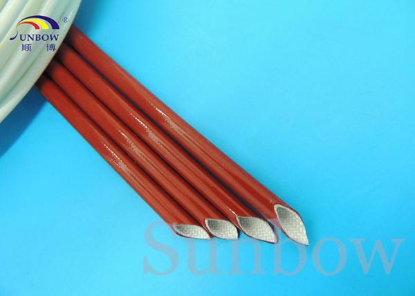 Insulation type Silicone Fiberglass Sleeving / Flame Retardant industrial sleeves