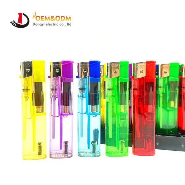 Dongyi 2025 OEM 81mm Refillable Plastic Electronic Lighters Cigar Smoking Electric Custom Logo Gas Cigarette Lighter