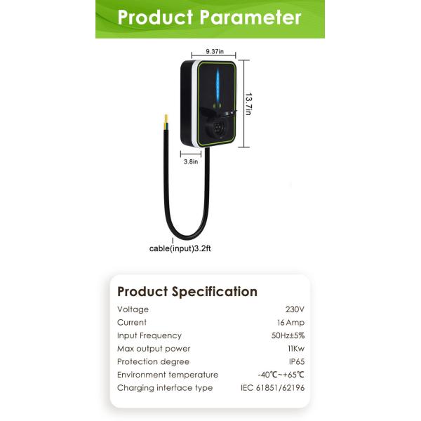 Customized AC EV Charger Wall Box  7KW For Electric Car OEM ODM Ev Charger