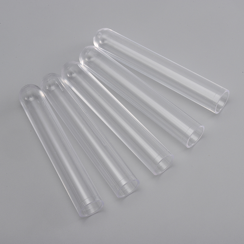 PS Plastic test Tube Transparent Flat Mouth Round Bottom Plastic test Tube Hard Transparent Plastic test Tube Sold by the Bag