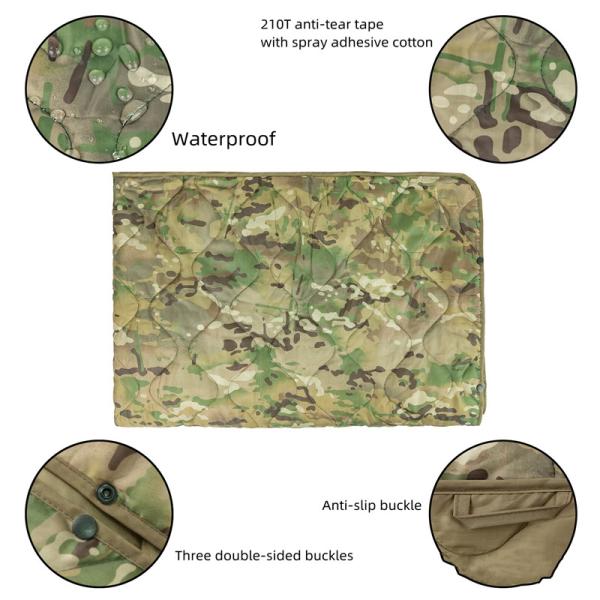 Outdoor Camping Emergency Cotton Camouflage Quilt Nap Blanket Button Multifunctional Quilt