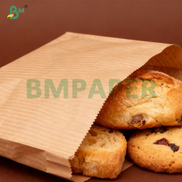 70g 80g Brown One Side Glossy Stripped Kraft Paper For Food packaging