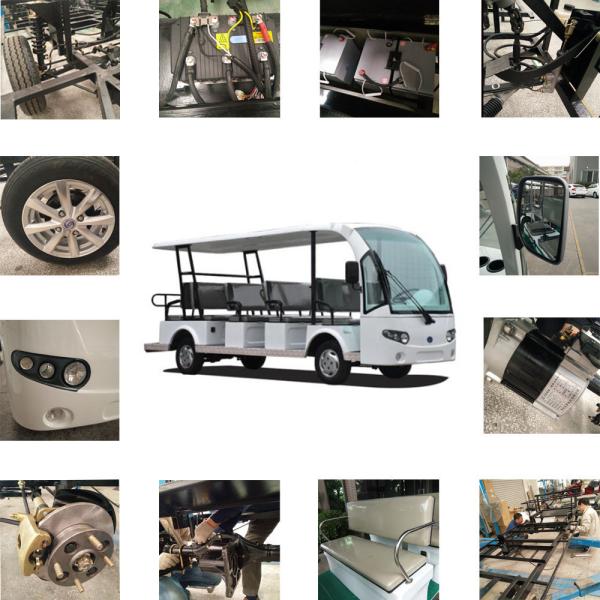 White 14 Passenger Electric Sightseeing Car AC Motor / Electric Tour Bus