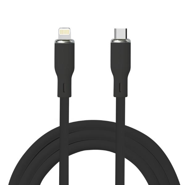 3A Output Silicone USB Charging Cable Pink / White / Blue / Black / Green Color