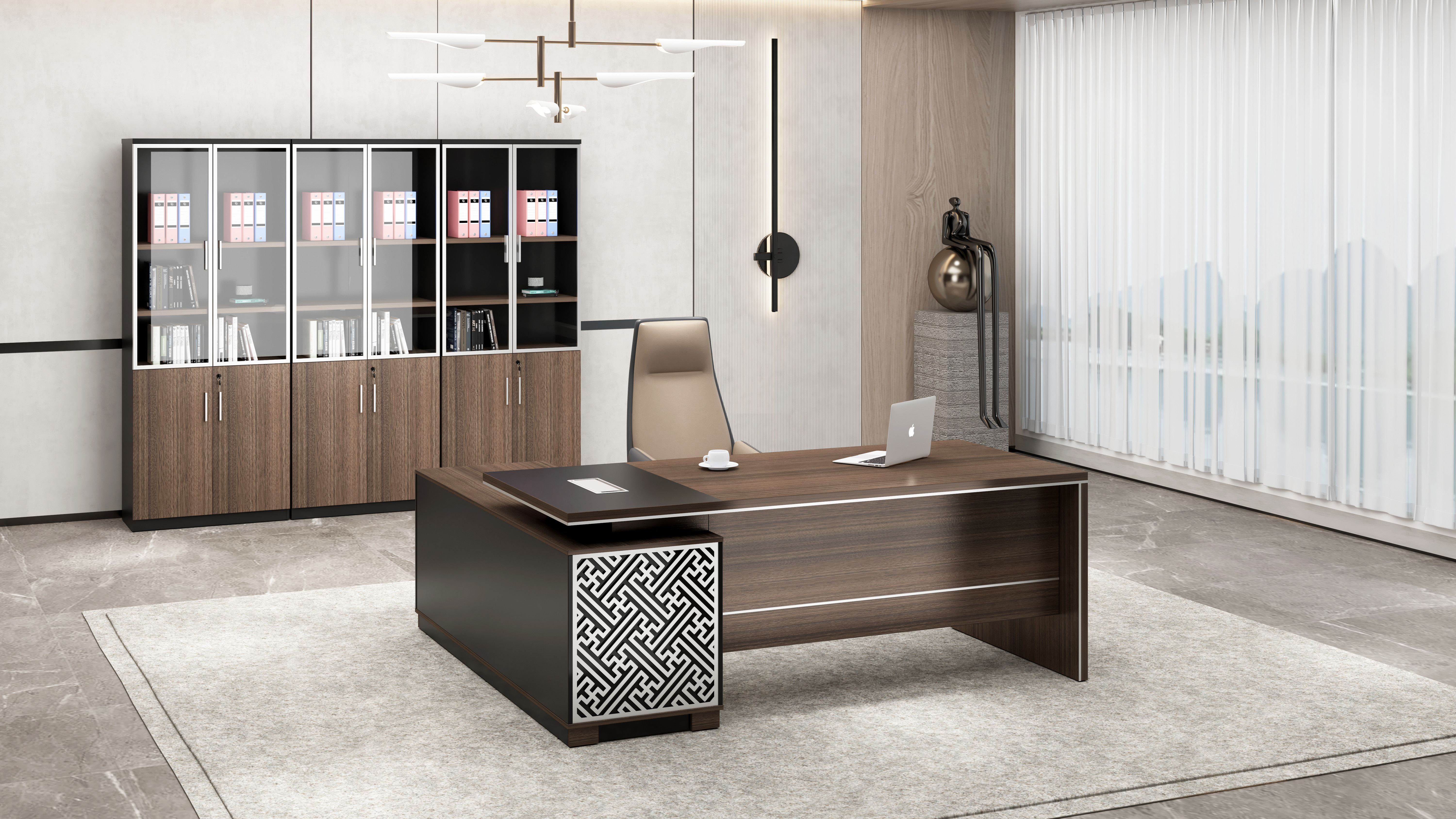 Шкаф Bookcase офиса ISO 14001 с дверями размечает сохраняя полку