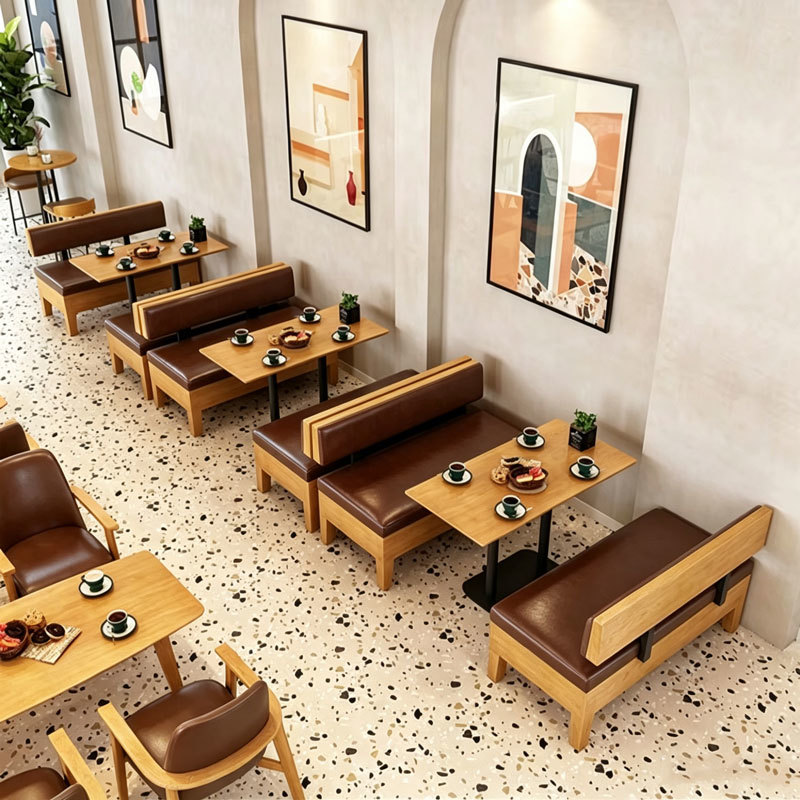 Eco-Friendly Customizable Bench Booth Seating with Durable Metal Frame for Commercial Dining Sets